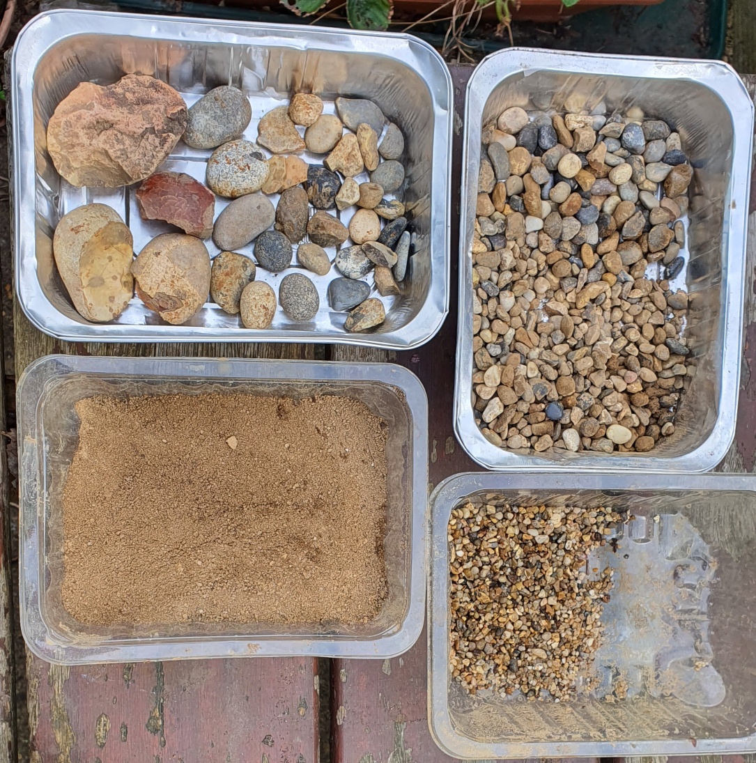 gravel sorted by size including matrix
